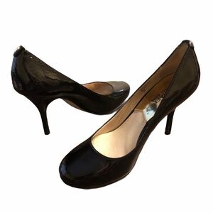 Michael Kors Black Patent Leather Heels Round Toe Size 7